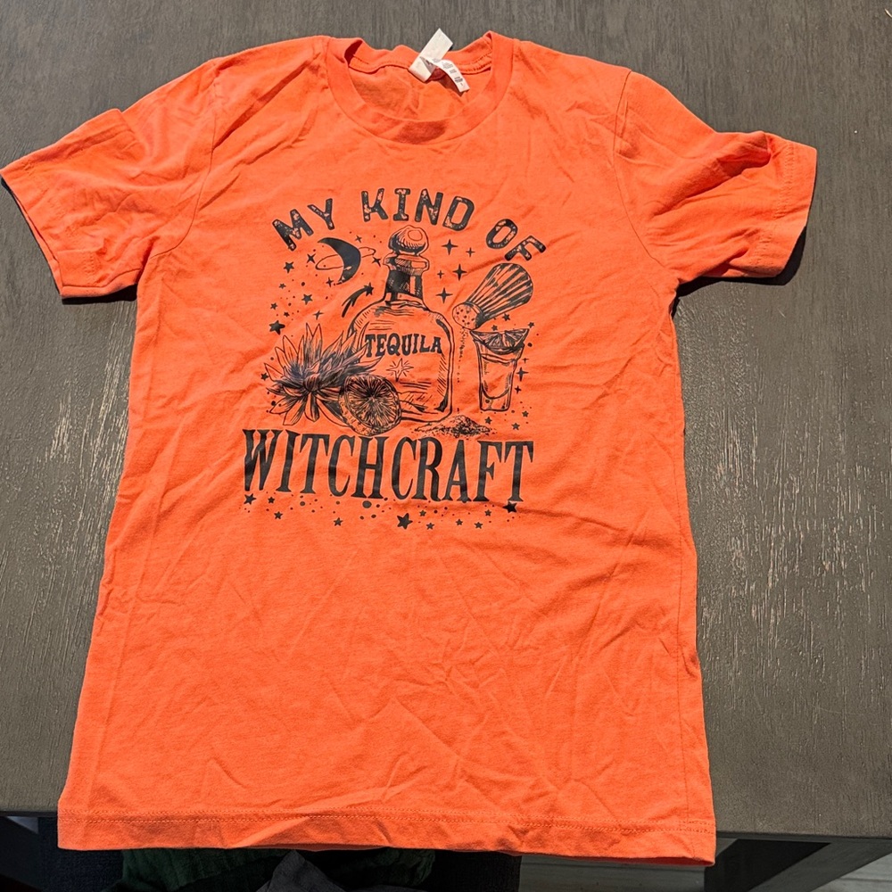 Orange Graphic Tee with Design